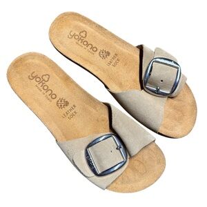 Yokono Leather Sock Sandals Size 9 Suede Adjustable Strap Beach Resort Summer